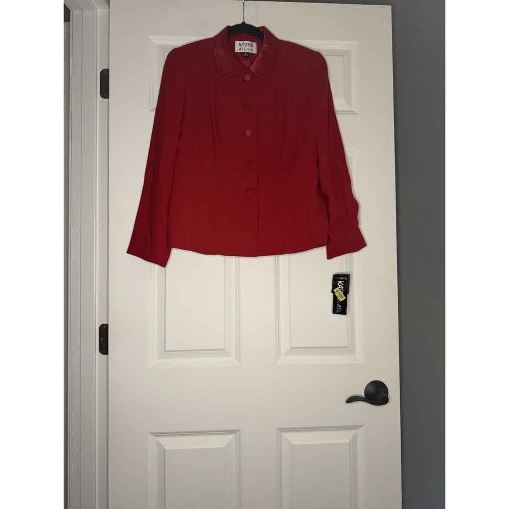 Vintage Kasper ASL Petite Blazer Jacket Red 8 Petite Nwt $179